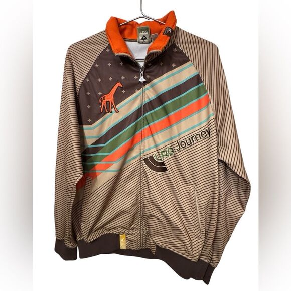 LRG Journey Retro End Streetwear Urban Tan Brown Track Jacket Men’s L - Picture 2 of 15